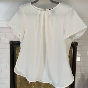 Land’s End White Semi Sheet Cap Sleeve Shirt, Women’s 10